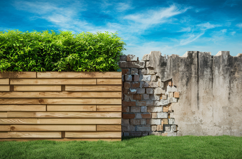 cedar retaining wall